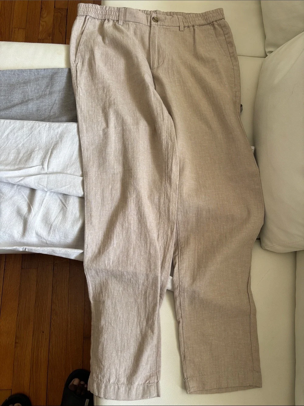 Banana Republic Linen-Blend Mason Chinos in Light Taupe